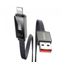 Mcdodo Cablu Date si Incarcare USB-A - Lightning McDodo CA-4970 Rythm Display, 18W, 1.2m, Negru - koubsolutions