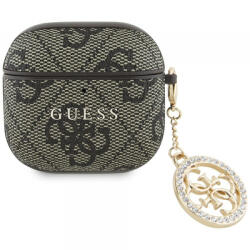 Guess Husa Guess 4G Strass Charm pentru Apple AirPods 4, Maro