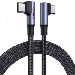 UGREEN Cablu Date si Incarcare USB-C - USB-C UGREEN US335 Angled, 100W, 2m, Negru