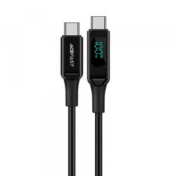 ACEFAST Cablu Date si Incarcare USB-C - USB-C Acefast C6-03 Display, 100W, 2m, Negru
