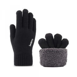 Iwarm Manusi De Iarna Tactile Iwarm ST0018, Marime 23cm, Negre