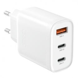 XO Incarcator Retea XO Design L117, 45W, 3A, 1 x USB-A - 2 x USB-C, Alb - koubsolutions