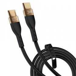 3mk Protection Cablu Date si Incarcare USB-C - USB-C 3MK Hyper Silicone, 100W, 2m, Negru
