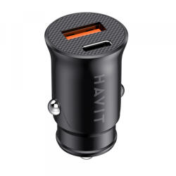 Havit Incarcator Auto HAVIT CC2022, 20W, 3A, 1 x USB-A - 1 x USB-C, Negru