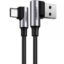 UGREEN Cablu Date si Incarcare USB-A - USB-C UGREEN US176 Angled, 18W, 2m, Negru