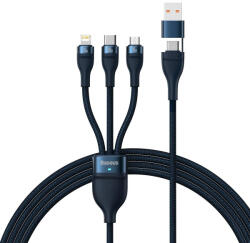 Baseus Cablu Incarcare USB-C / USB-A - Lightning / microUSB / USB-C Baseus Flash Series II, 100W, 1.2m, Bleumarin CASS030103