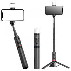 Techsuit Selfie Stick Bluetooth Techsuit Q12S, Universal, Negru