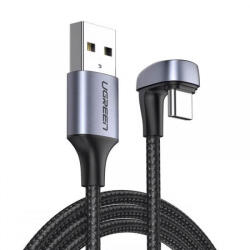 UGREEN Cablu Date si Incarcare USB-A - USB-C UGREEN US311 Angled, 18W, 1m, Gri