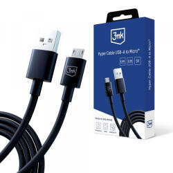 3mk Protection Cablu Date si Incarcare USB-A - microUSB 3MK Hyper, 18W, 1.2m, Negru