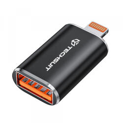Techsuit Adaptor OTG Lightning - USB-A Techsuit A6 HyperPort, Negru Portocaliu - koubsolutions