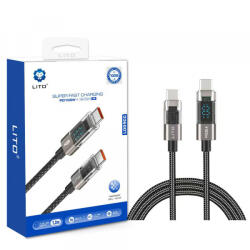 Lito Cablu Date si Incarcare USB-C - USB-C Lito LD09CC Display, 100W, 1.2m, Negru - koubsolutions