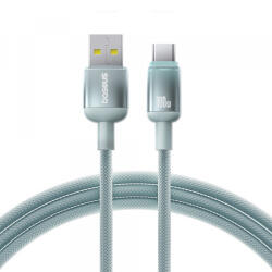 Baseus Cablu Date si Incarcare USB-A - USB-C Baseus Discolor, 100W, 2m, Albastru Verde E0420801 - koubsolutions
