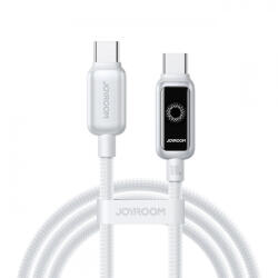 JOYROOM Cablu Date si Incarcare USB-C - USB-C Joyroom S-A55 StarFlight Display, 100W, 1.2m, Alb