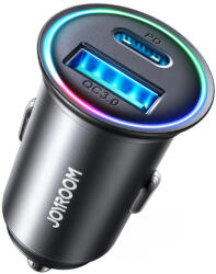 JOYROOM Incarcator Auto Joyroom JR-CCN04, 60W, 3A, 1 x USB-A - 1 x USB-C, Negru