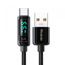 Mcdodo Cablu Date si Incarcare USB-A - USB-C McDodo CA-8690 Display, 66W, 1.2m, Negru - koubsolutions