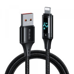 Mcdodo Cablu Date si Incarcare USB-A - Lightning McDodo CA-1060 Display, 12W, 1.2m, Negru - koubsolutions