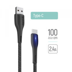 ColorWay Cablu Date si Incarcare USB-A - USB-C ColorWay CW-CBUC034, 18W, 1m, Negru - koubsolutions