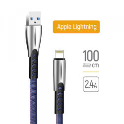 ColorWay Cablu Date si Incarcare USB-A - Lightning ColorWay CW-CBUL010, 18W, 1m, Albastru