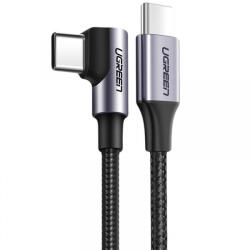 UGREEN Cablu Date si Incarcare USB-C - USB-C UGREEN US255 Angled, 60W, 2m, Gri