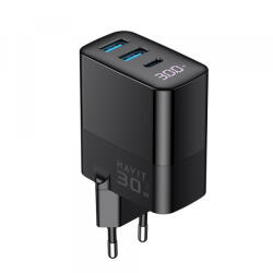 Havit Incarcator Retea HAVIT UCLE001, 30W, 3A, 2 x USB-A - 1 x USB-C, Negru - koubsolutions