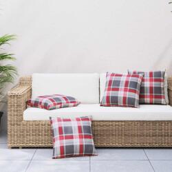 vidaXL Perne canapea 4 buc. model carouri rosii 60x60 cm, material textil GartenMobel Dekor (377797)