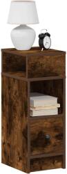 vidaXL Noptiere 2 buc cu sertar stejar afumat 25x31x66 cm GartenMobel Dekor (858623)
