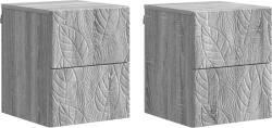 vidaXL Dulap de noapte suspendat 2 pcs Sonoma gri 34, 5 x 33 x 40 cm GartenMobel Dekor (898818)