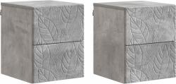 vidaXL Dulap de noapte suspendat 2 pcs Gri Beton 34, 5 x 33 x 40 cm GartenMobel Dekor (898812)
