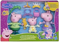 Hasbro Set figurine Peppa Pig cu 3 purcelusi si accesorii interschimbabile, 15 piese (G2508) Figurina