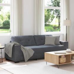 vidaXL Canapea cu 3 locuri, gri închis, 220x78x80 cm, catifea GartenMobel Dekor (4105135) Canapea