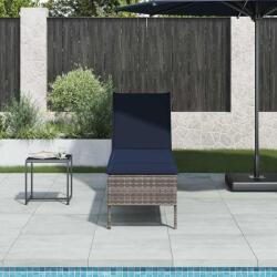 vidaXL Sezlong cu perna gri 55x200x44 cm, poliratan GartenMobel Dekor (4104106)