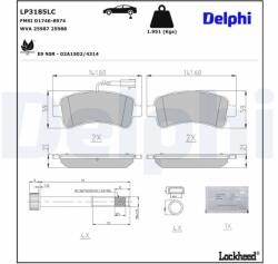DELPHI set placute frana, frana disc DELPHI LP3185LC (LP3185LC)