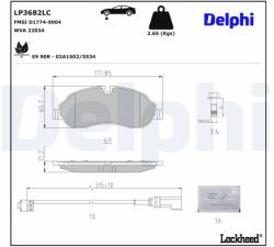 DELPHI set placute frana, frana disc DELPHI LP3682LC (LP3682LC)