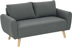HOMCOM Canapea 2 locuri, canapea din material textil, 2 perne de spate, husa din cord, 145 x 75 x 78 cm, Antracit | Aosom Romania (83B-125V01CG) Canapea