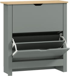 HomCom Dulap pentru pantofi cu 2 compartimente rabatabile, separator reglabil pentru 8-12 perechi de pantofi, 72 x 26 x 80 cm, gri deschis | Aosom Romania (837-062V90LG) Pantofar
