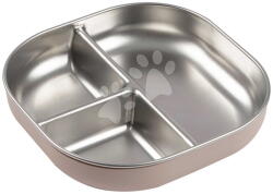 Beaba Farfurie pentru bebeluși Stainless Steel Divided Plate Beaba din oțel inoxidabil din oțel inoxidabil, împărțită, roz, de la 4 luni (BE913640) Set pentru masa bebelusi