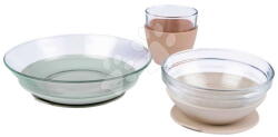 Beaba Set de masă din sticlă Duralex Glass Meal Set Natural Beaba din material temperat de înaltă calitate, de la 4 luni (BE913645) Set pentru masa bebelusi