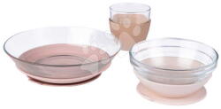 Beaba Set de masă din sticlă Duralex Glass Meal Set Cotton Candy Beaba din material de calitate superioară, temperat, de la 4 luni (BE913644) Set pentru masa bebelusi