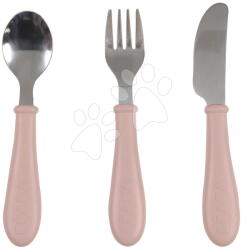 Beaba Set tacâmuri copii Stainless Steel Cutlery Set Beaba Cotton Candy linguriță, furculiță și cuțit din oțel inoxidabil, pentru copii de la 8 luni (BE913643) Set pentru masa bebelusi