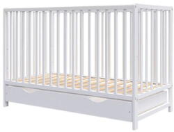 Hubners Patut Copii Hubners Dominic din Lemn 120x60cm +0luni cu Sertar Alb (PHDOM12ALS)