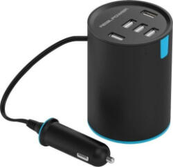 RealPower Incarcator auto 5xUSB RealPower Car Charger Tube 6, negru/ albastru (195445)