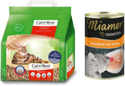 JRS Petcare 5 l (kb. 2, 1 kg) Cat's Best Original macskaalom+135ml Miamor Trinkfein Vitaldrink csirke macskasnack ingyen