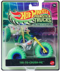 Mattel Monster Trucks sötétben világító kisautó 1: 64 - Tri-to-Crush-Me (JFX08-JCG68)