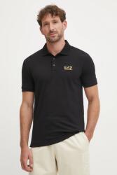 EA7 Emporio Armani férfi póló pamut elasztánnal - fekete L - answear - 22 990 Ft