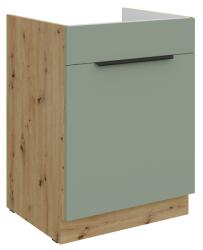 TEMPO KONDELA Dulăpior pentru chiuvetă, aquamarine/stejar artisan, ARSANY 60 ZL 1S BB
