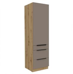TEMPO KONDELA Dulăpior înalt, sandgrau/stejar artisan, FRISBO 60 DKS-210 3S1F