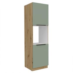TEMPO KONDELA Dulăpior înalt pentru cuptor încorporabil, aquamarine/stejar artisan, ARSANY 60 DP-210 2F