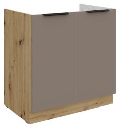 TEMPO KONDELA Dulăpior pentru chiuvetă, sandgrau/stejar artisan, FRISBO 80 ZL 2F BB