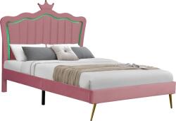 TEMPO KONDELA Pat cu somieră, 140x200, ţesătură roz Velvet, RANIA