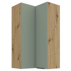 TEMPO KONDELA Dulăpior de colţ superior, aquamarine/stejar artisan, ARSANY 60x60 GN-108 2F